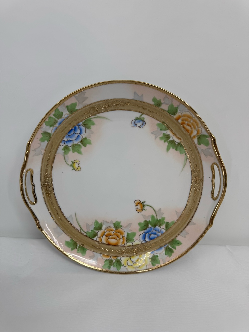 Nippon Morimura Bros Handled Plate Hand Painted Floral
